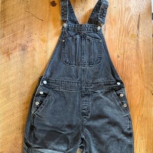 Dark Gray Denim Overalls